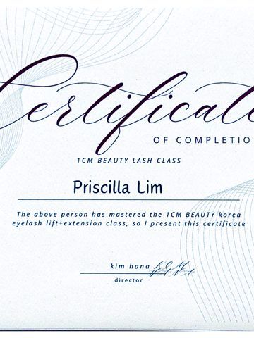 1CM Beauty certificate